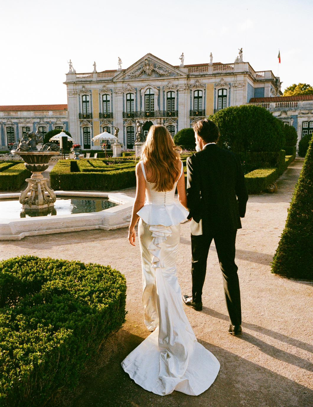 Bride Emily wearing Allison Rodger Designs