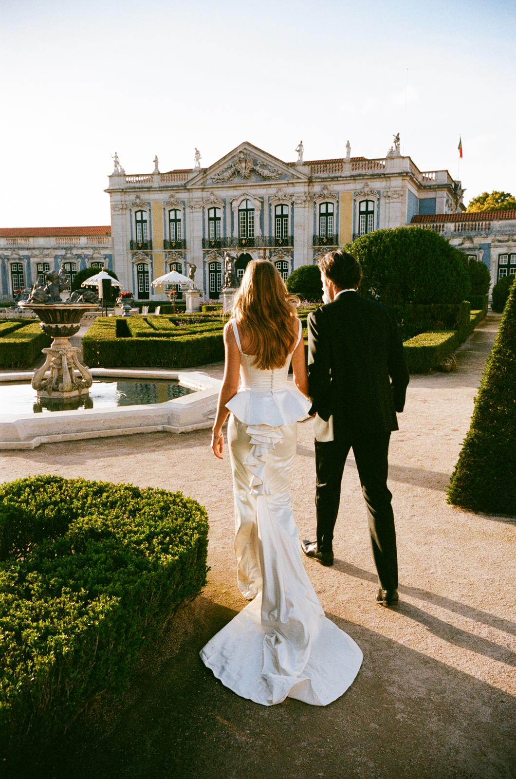 Bride Emily wearing Allison Rodger Designs