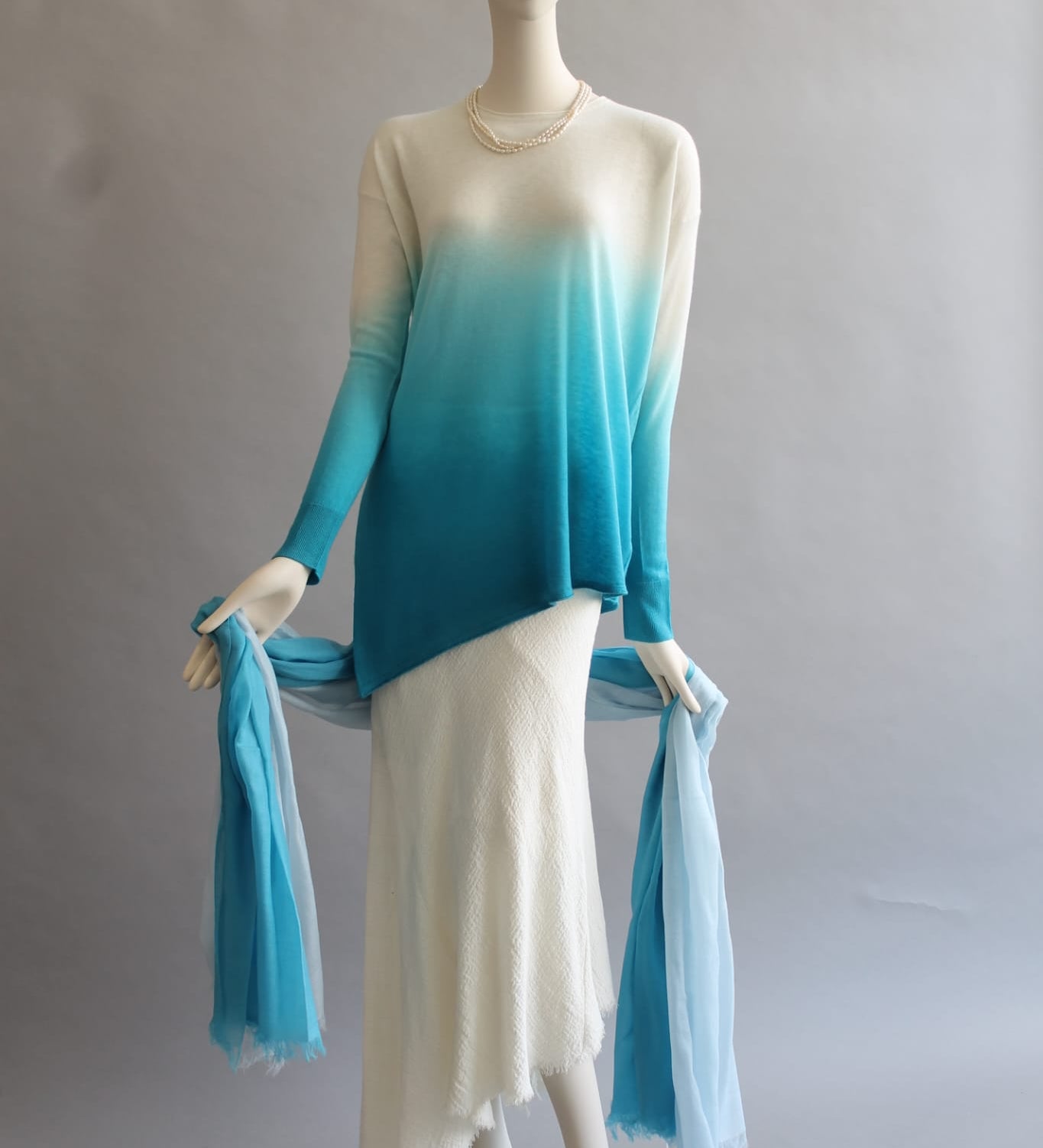 Blue Magaschoni cashmere knit top