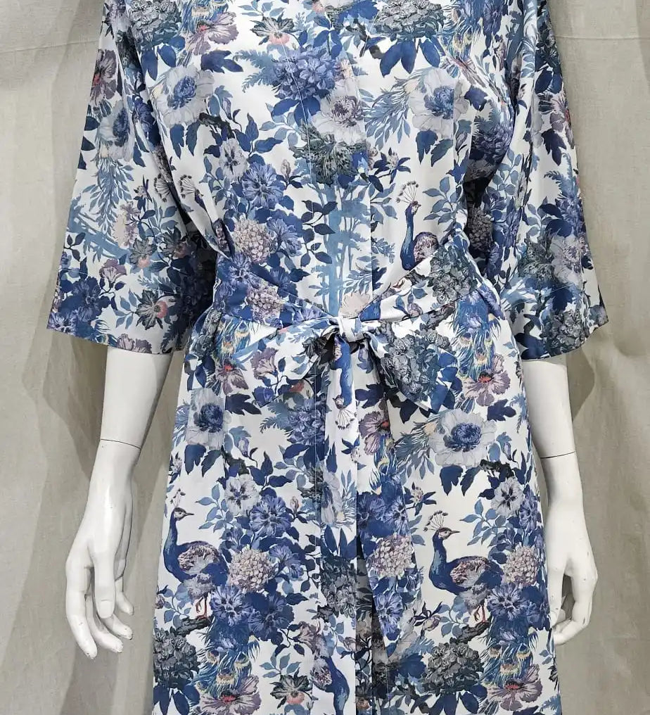 camberwell peacock blue long kimono