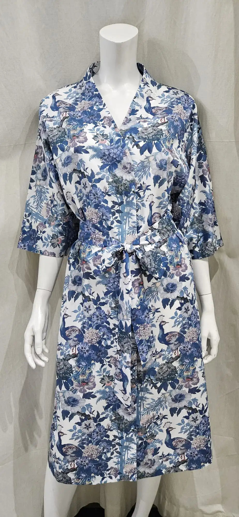 camberwell peacock blue long kimono