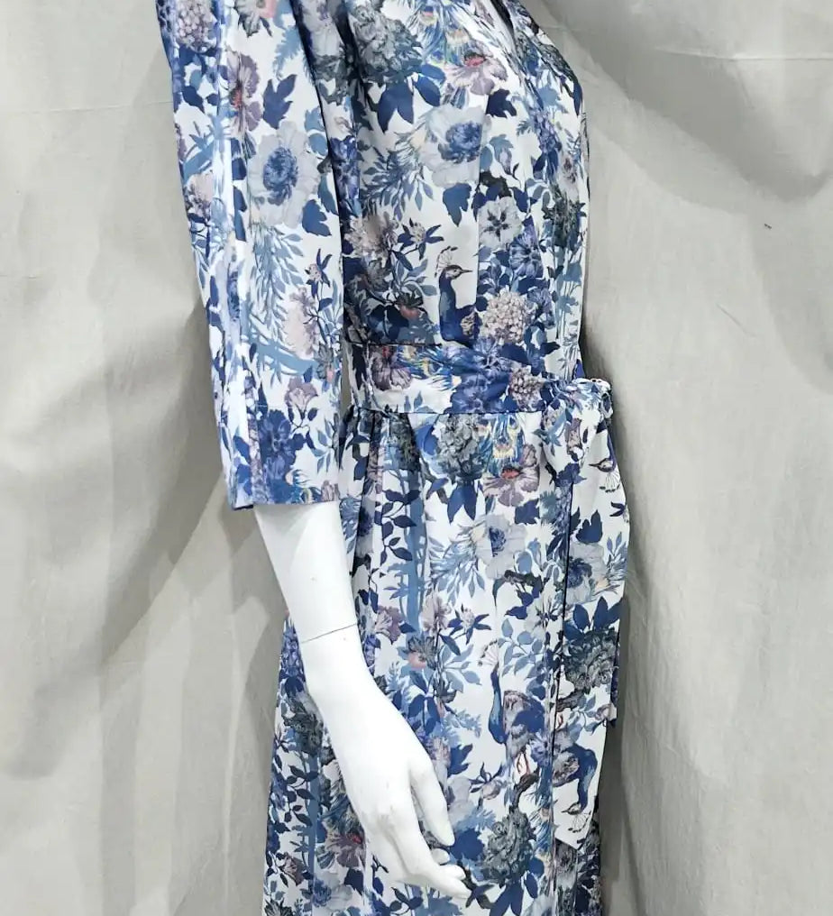 camberwell peacock blue long kimono