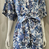liberty print camberwell peacock blue short kimono