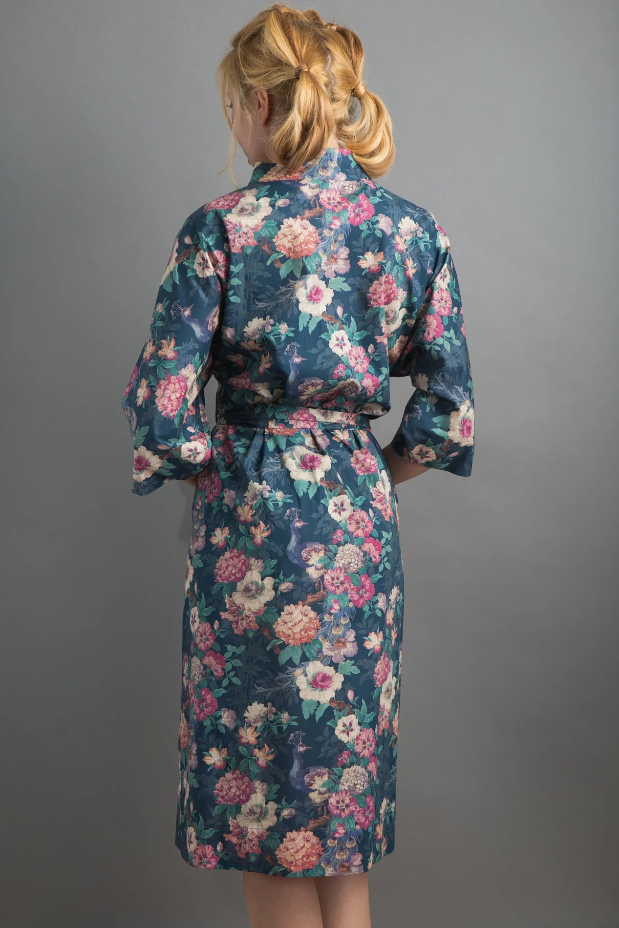 camberwell peacock pink long kimono