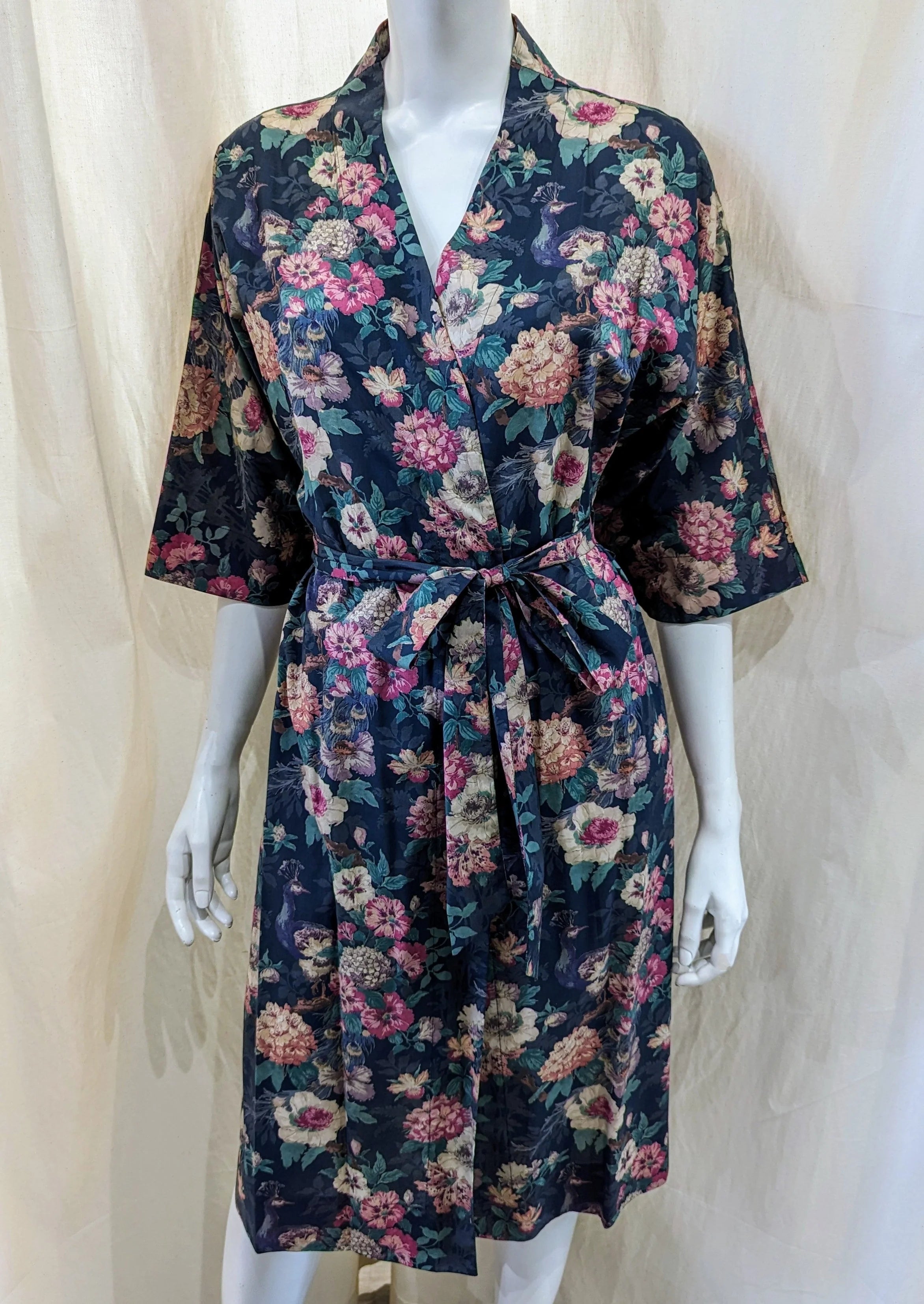 camberwell peacock pink long kimono design