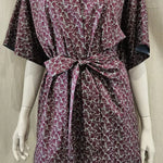 liberty print dawn dream burgundy short kimono