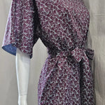 liberty print dawn dream burgundy short kimono