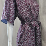 liberty print dawn dream burgundy short kimono