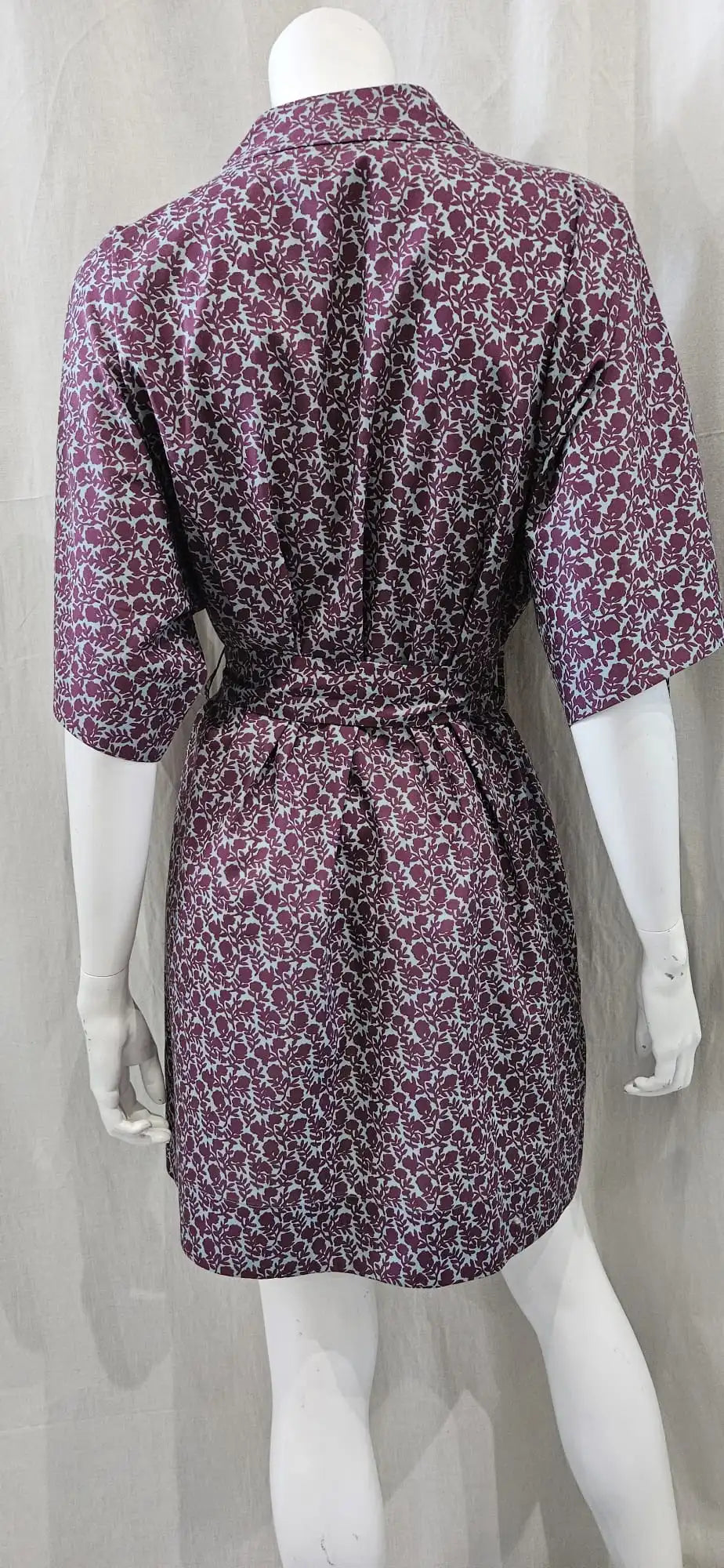 liberty print dawn dream burgundy short kimono