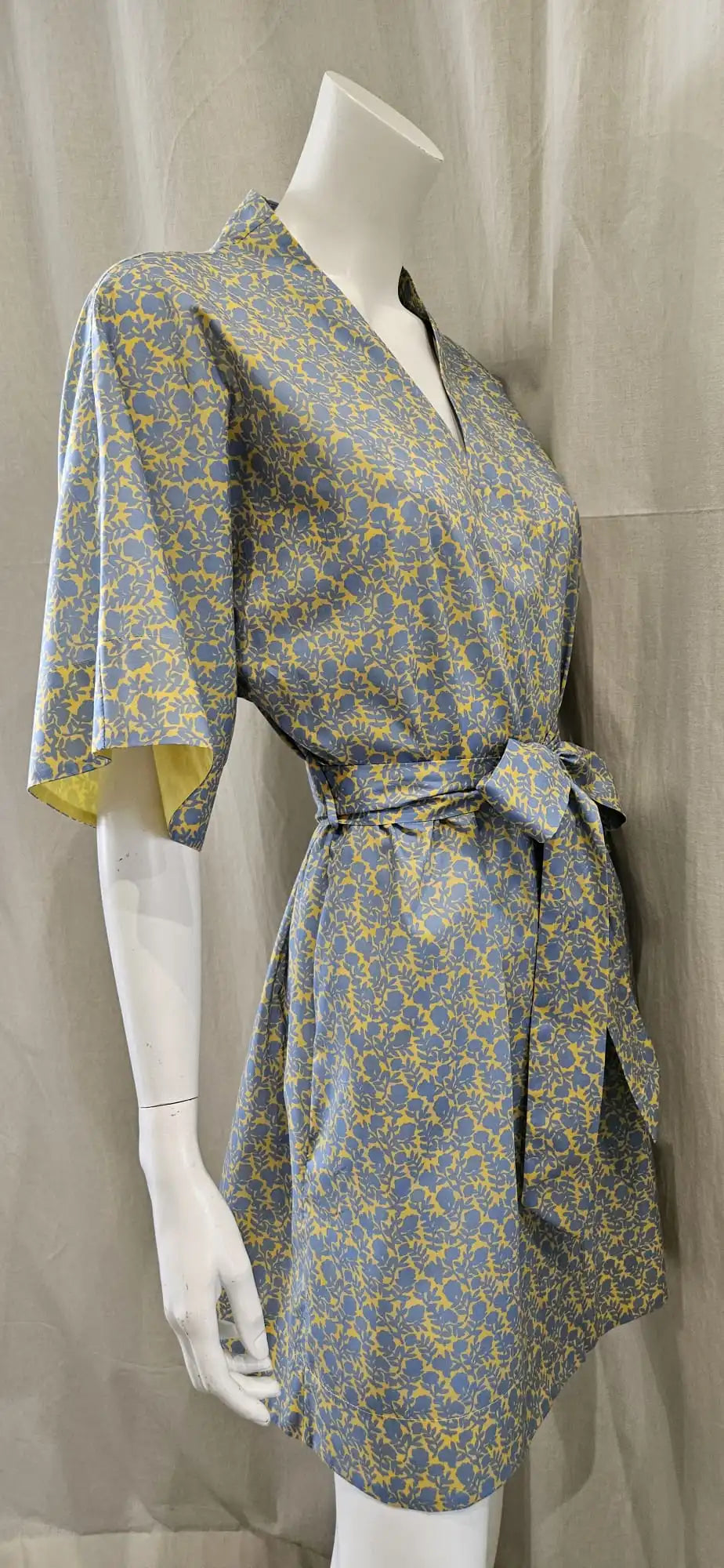 liberty print dawn dream gold short kimono