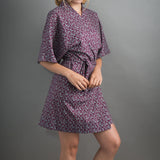 Dawn Dream Burgundy Short Kimono