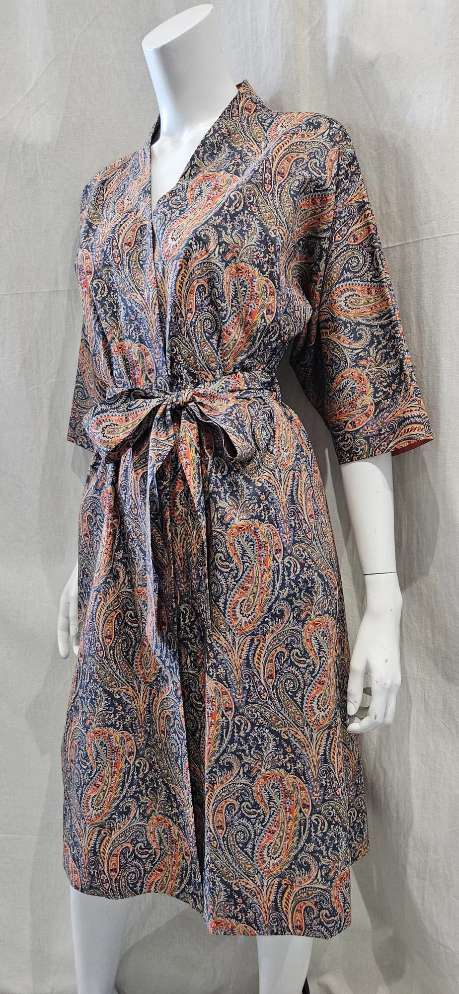 liberty print felix and isabelle blue orange long kimono