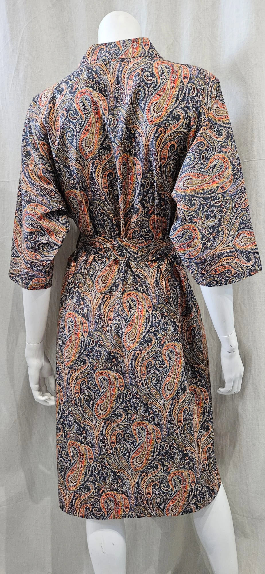 liberty print felix and isabelle blue orange long kimono