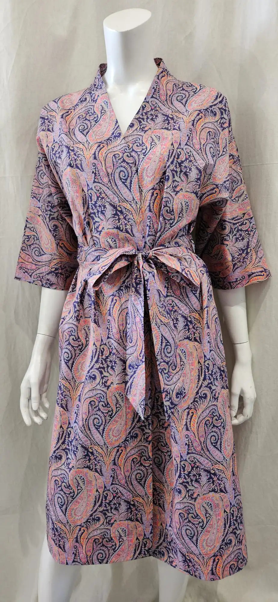 liberty print felix and isabelle purple long kimono