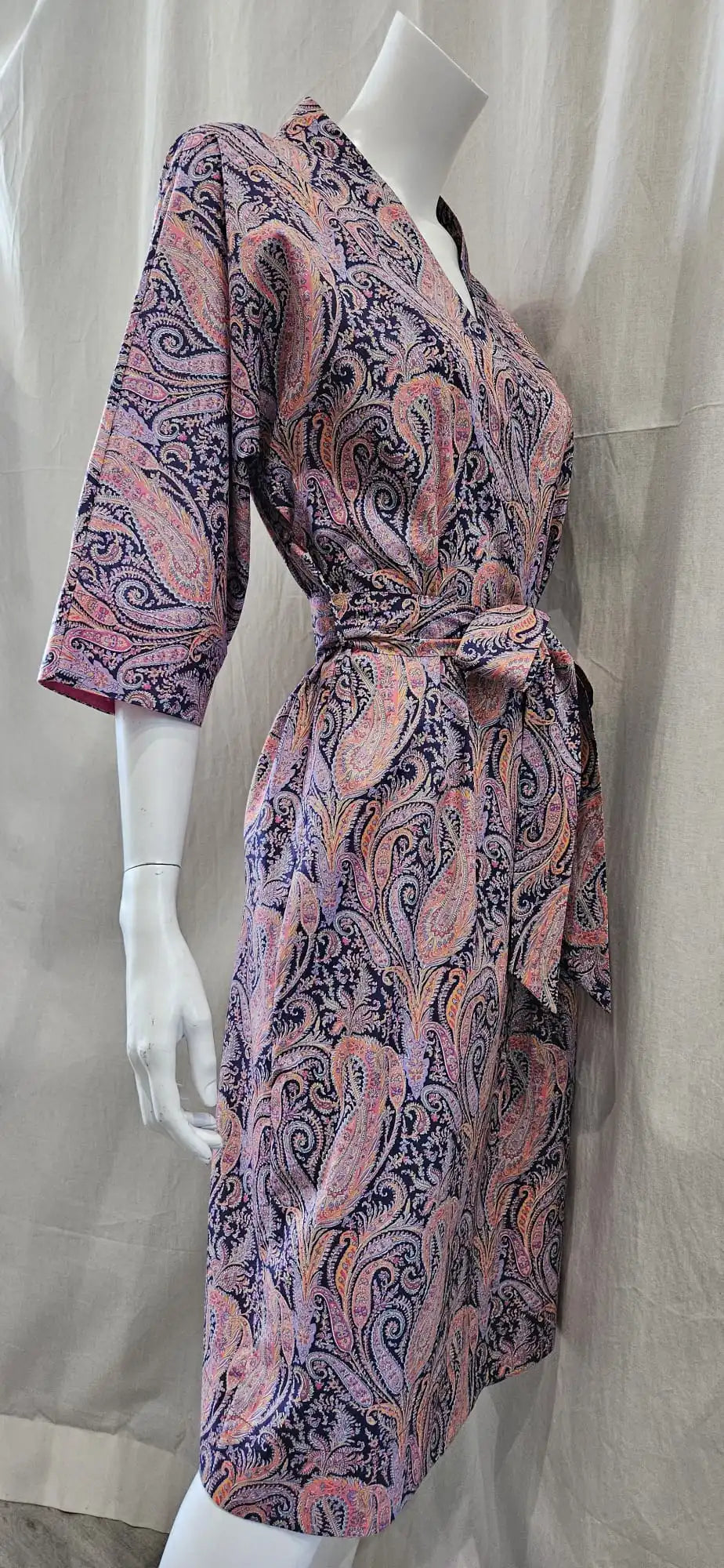liberty print felix and isabelle purple long kimono