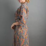 felix and isabelle blue orange long kimono