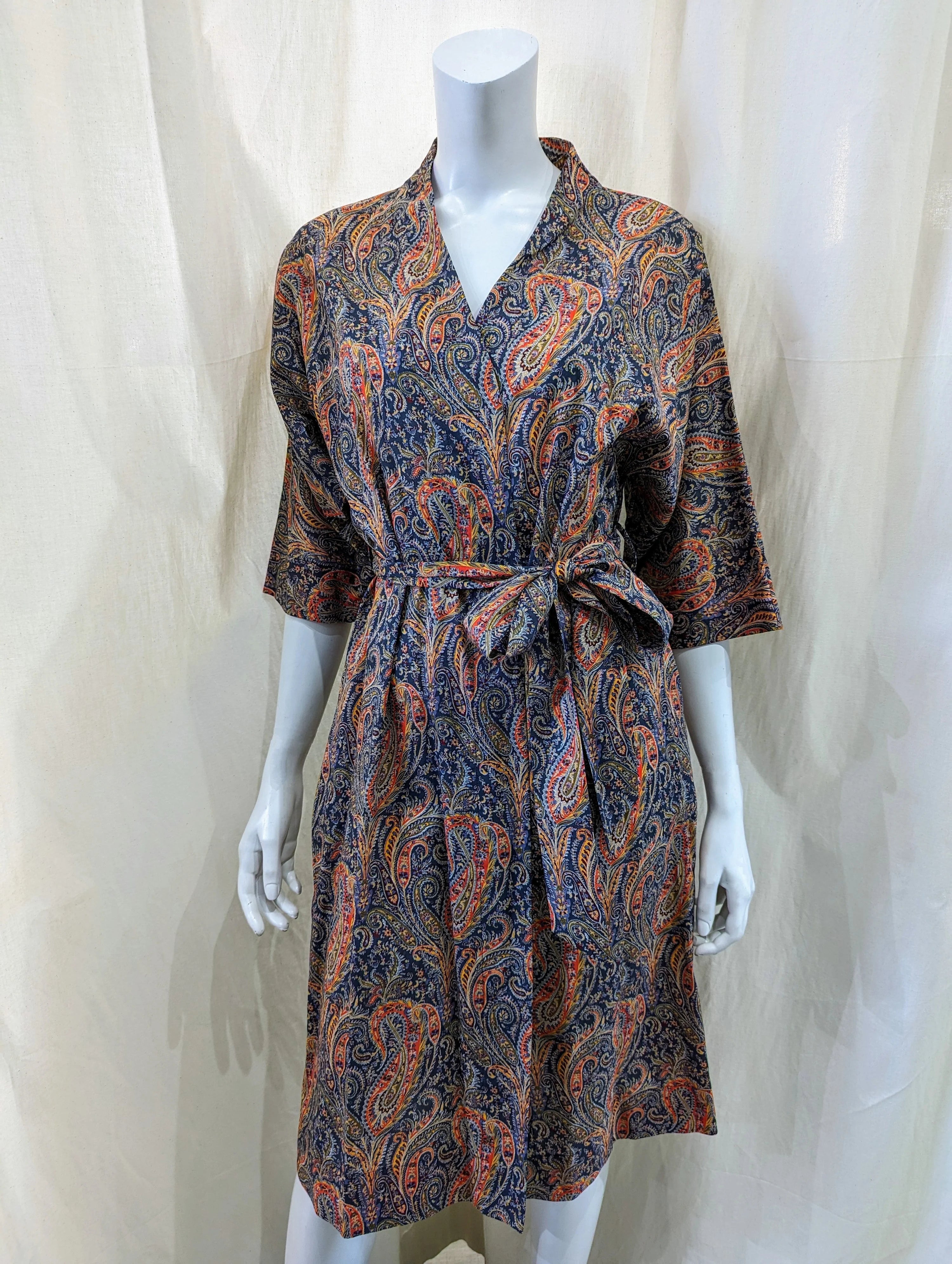 felix and isabelle blue orange long kimono design