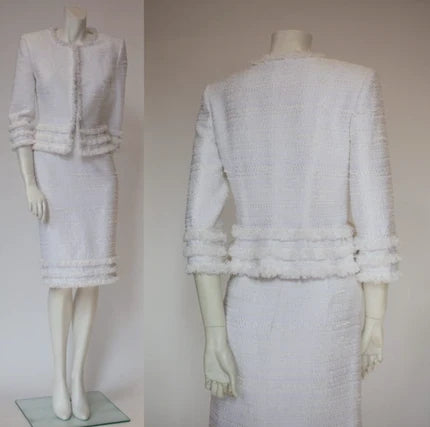french tweed jacket and pencil skirt