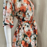 Hazy Days Orange Short Kimono