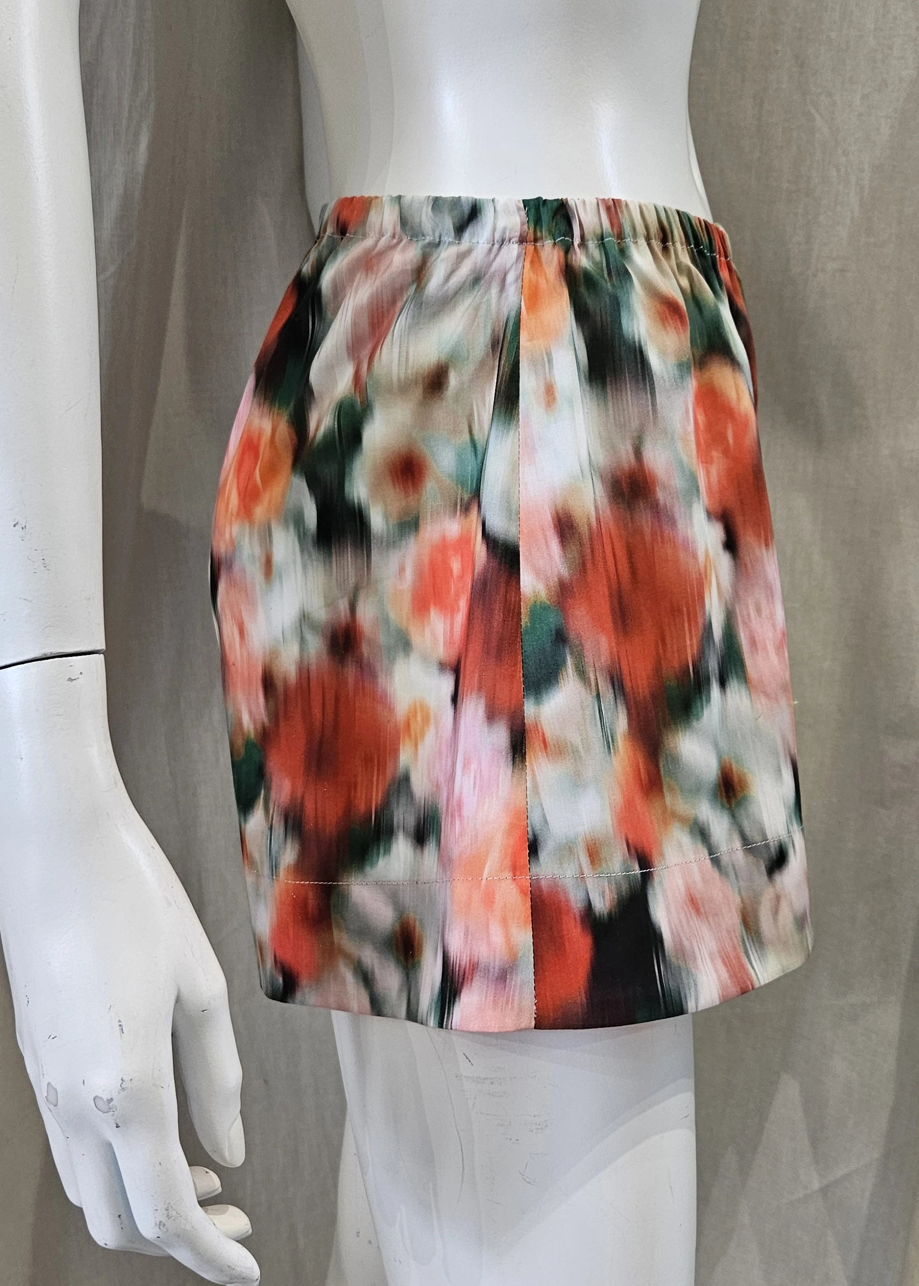 liberty print hazy days orange shorts