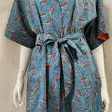 liberty print isadora feather short kimono