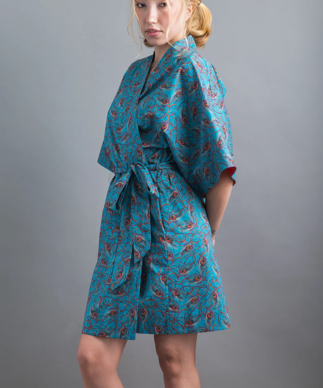 liberty print isadora feather short kimono
