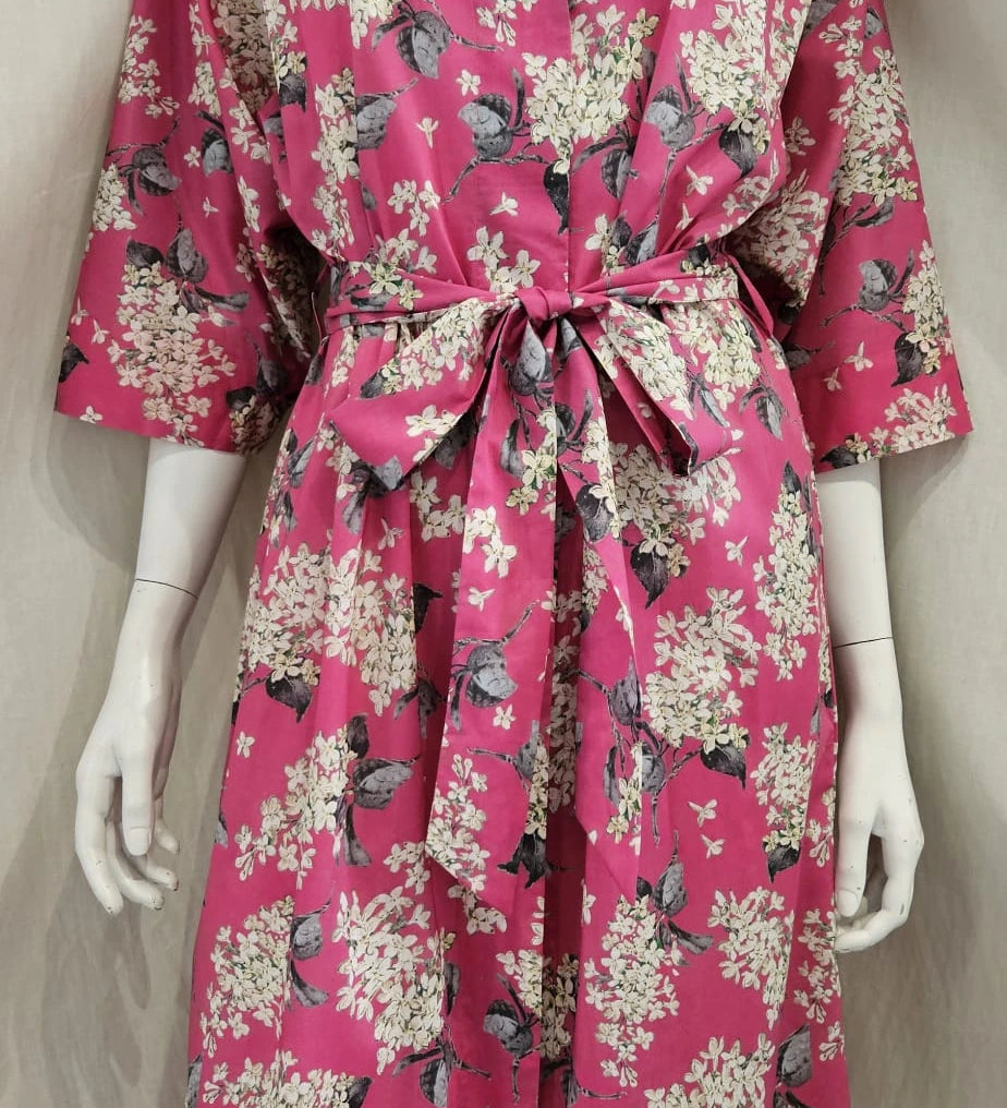 lilac fuchsia long kimono
