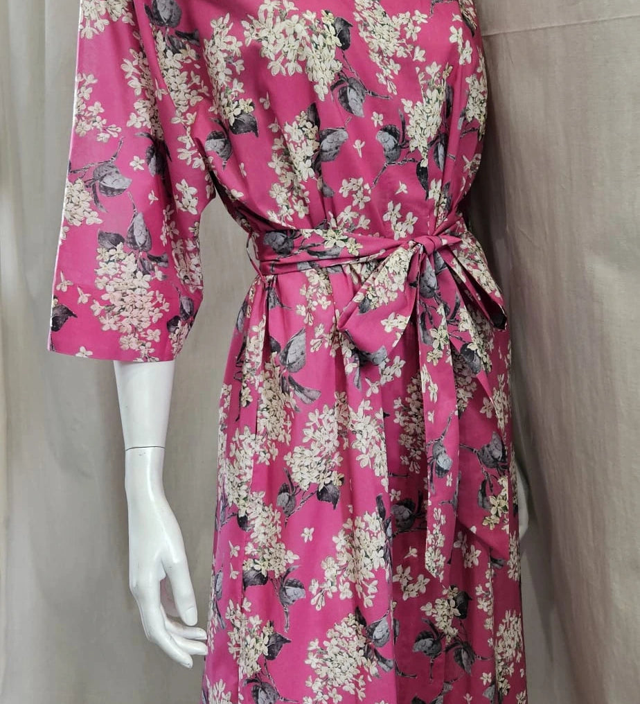 lilac fuchsia long kimono
