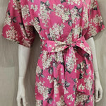liberty print lilac fuchsia short kimono