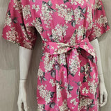 liberty print lilac fuchsia short kimono