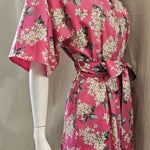 liberty print lilac fuchsia short kimono