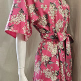 liberty print lilac fuchsia short kimono