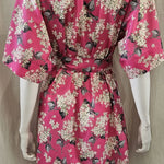 liberty print lilac fuchsia short kimono