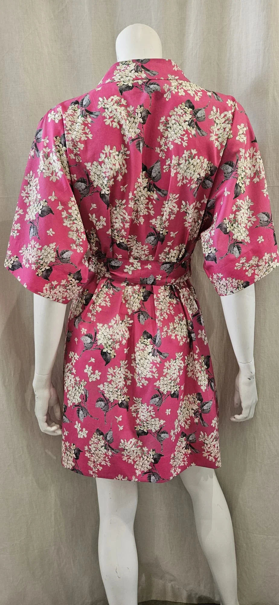liberty print lilac fuchsia short kimono