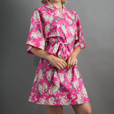 Lilac Fuchsia Short Kimono