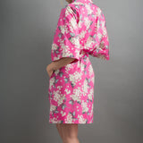 Lilac Fuchsia Short Kimono