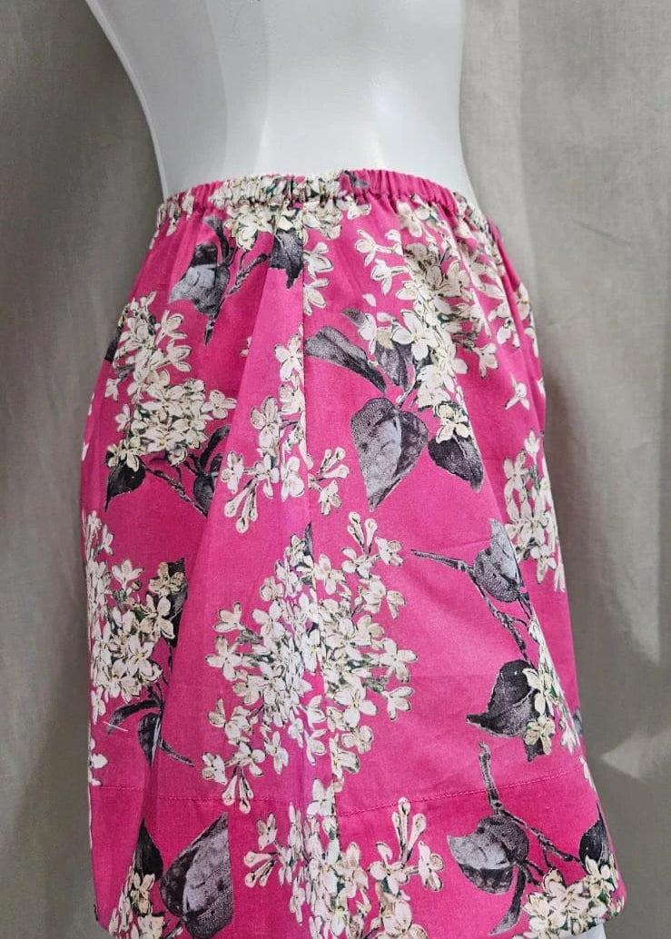 liberty print lilac fuchsia shorts