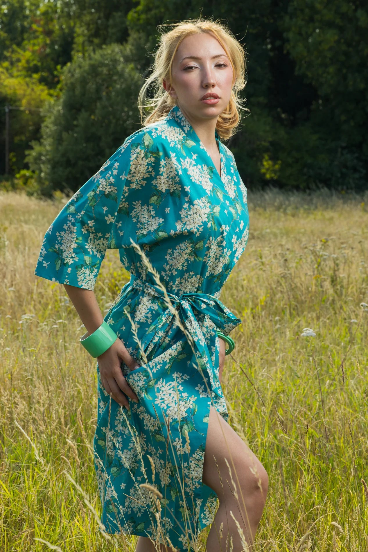 lilac jade long kimono