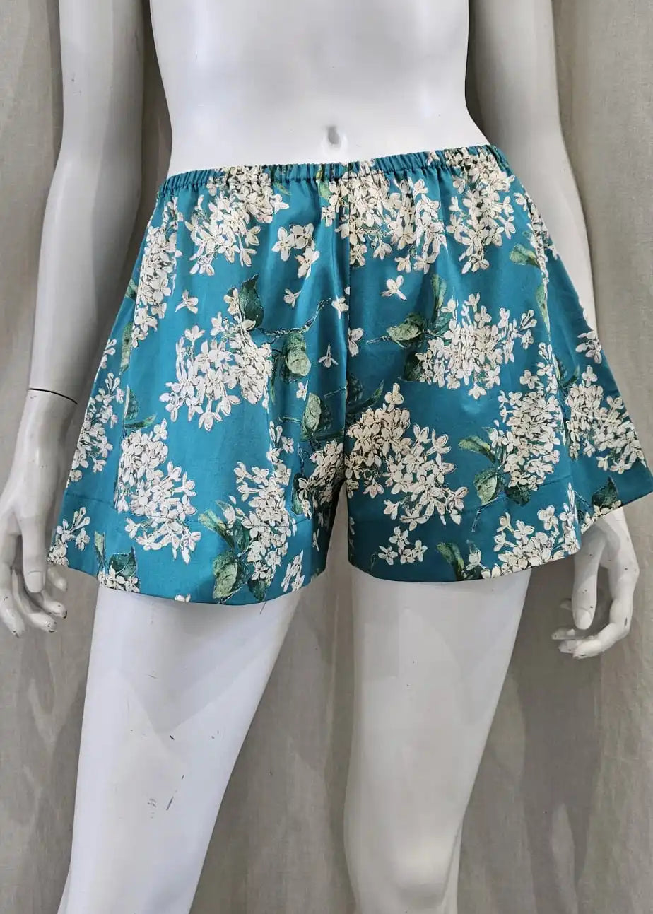 liberty print lilac jade shorts