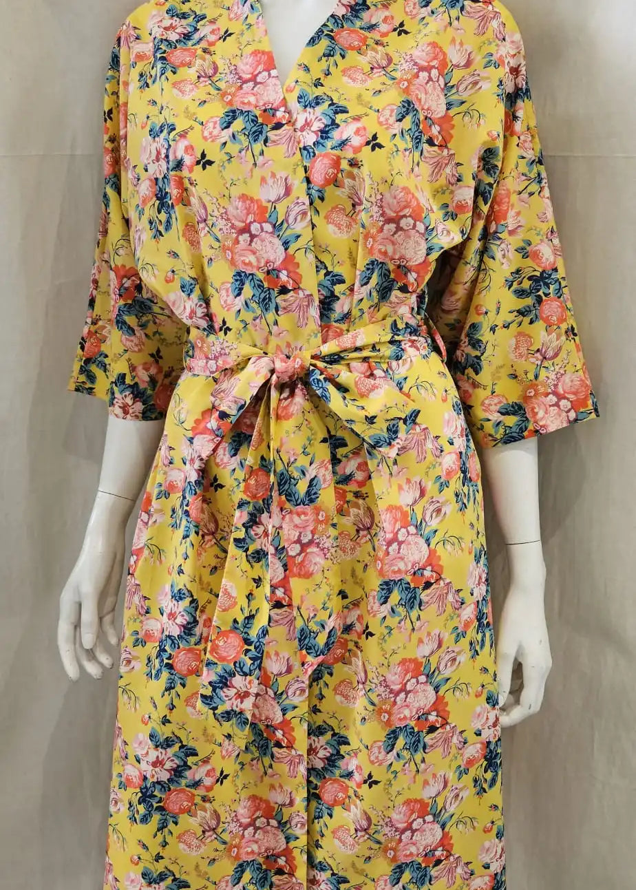 liberty print magical bouquet long kimono