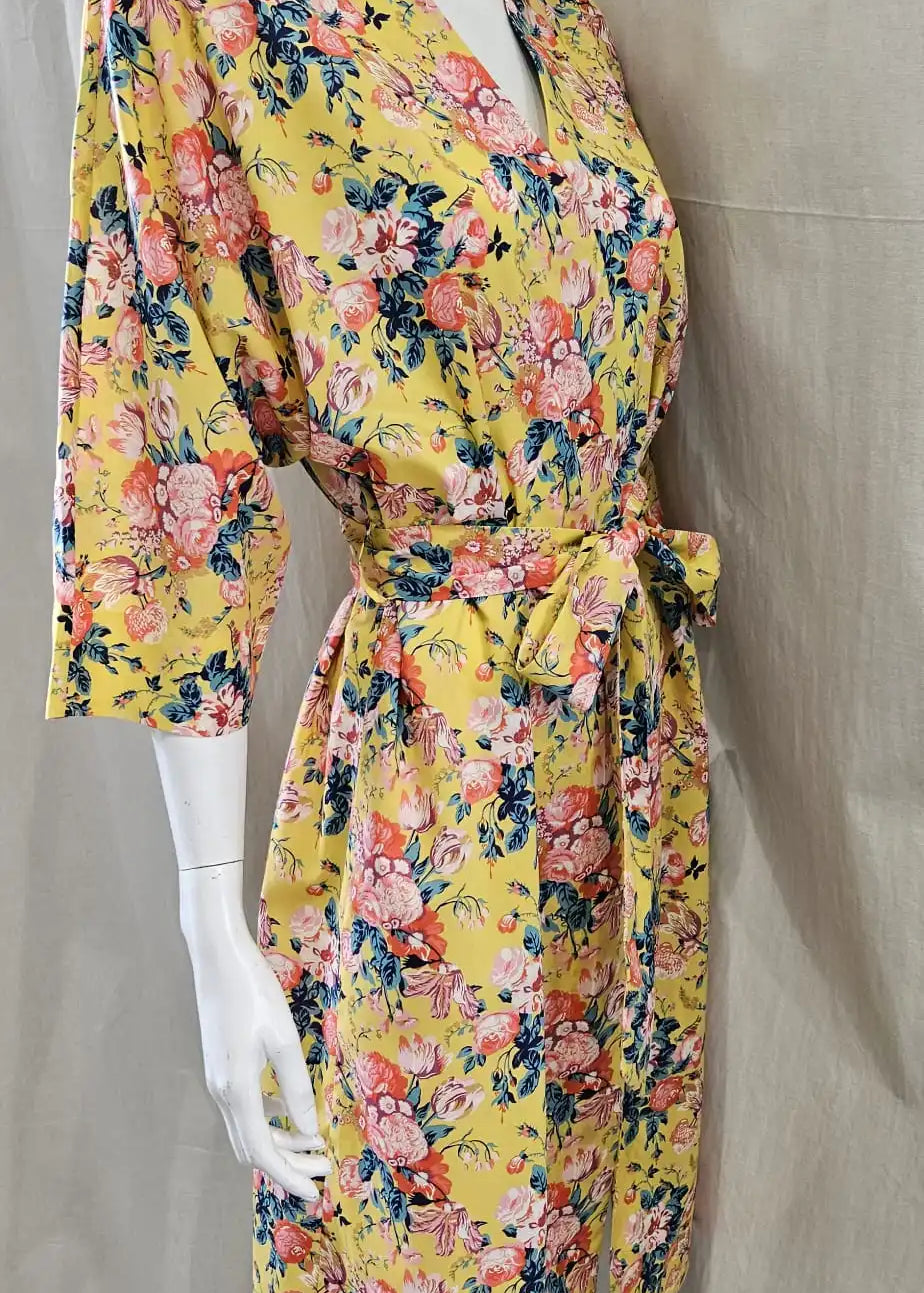 liberty print magical bouquet long kimono