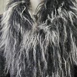 mongolian lamb scarf anthracite snow top
