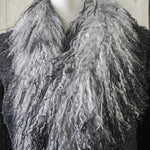 mongolian lamb scarf grey tip graphite