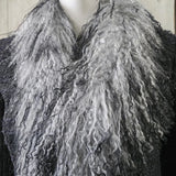mongolian lamb scarf grey tip graphite