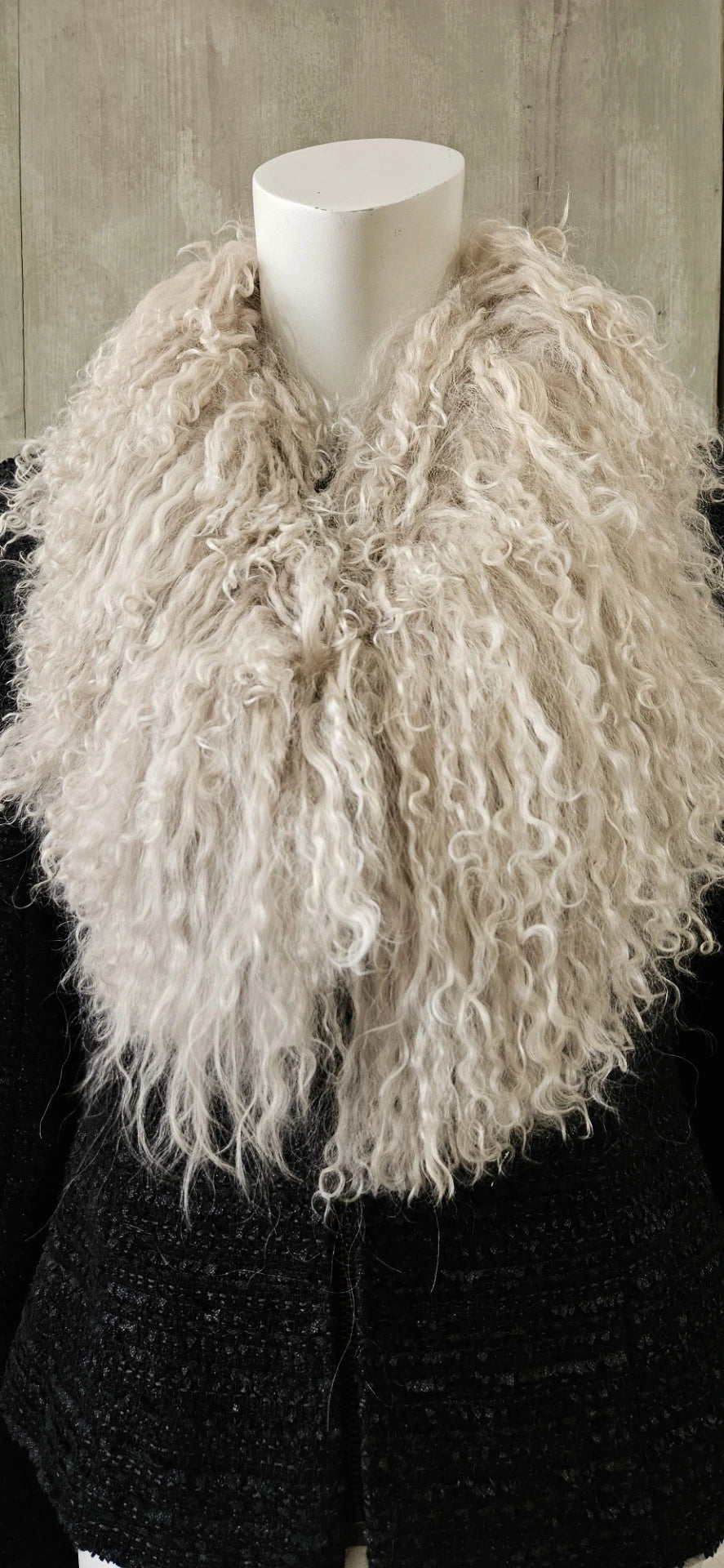 mongolian lamb scarf nude 