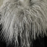 mongolian lamb scarf silver
