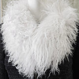 mongolian lamb scarf snow white