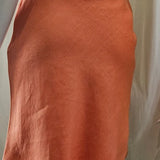 orange bias cut linen a-line skirt
