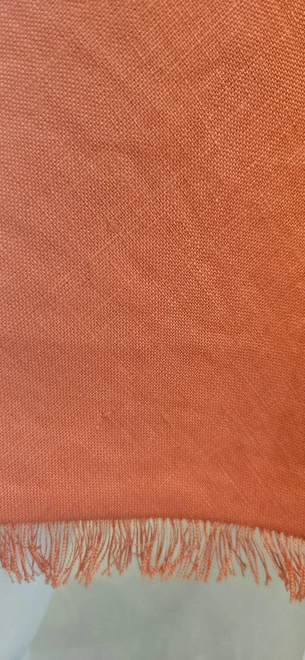 orange bias cut linen a-line skirt fabric