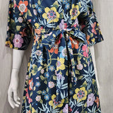 liberty print pavilion navy long kimono
